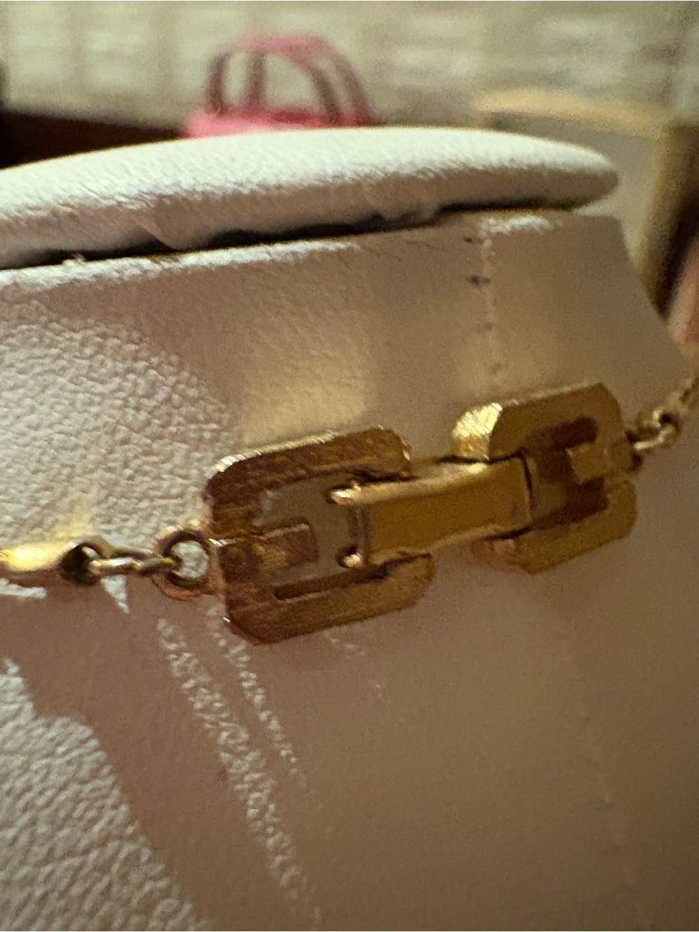 Givenchy Gold-Tone Rectangular Pendant Necklace with Brown Inlay - Picture 9 of 12